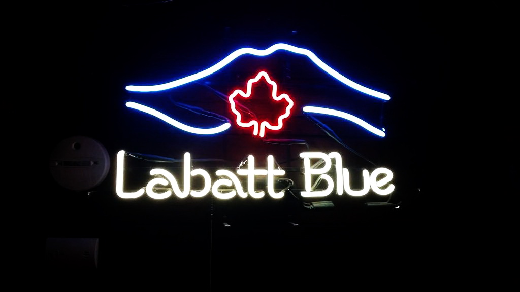 Labatt Blue Light Script Neon Sign